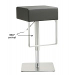 TOV Furniture Seville Grey Stainless Adjustable Barstool