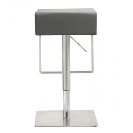 TOV Furniture Seville Grey Stainless Adjustable Barstool