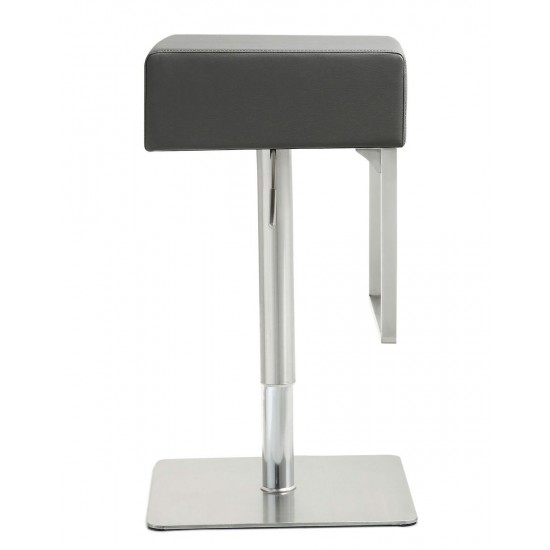 TOV Furniture Seville Grey Stainless Adjustable Barstool