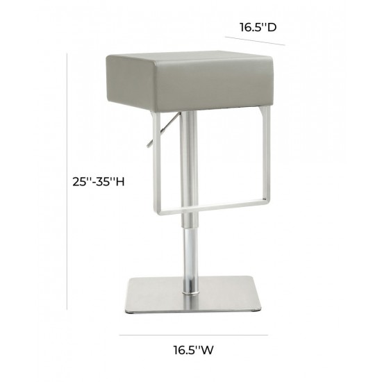 TOV Furniture Seville Light Grey Adjustable Barstool