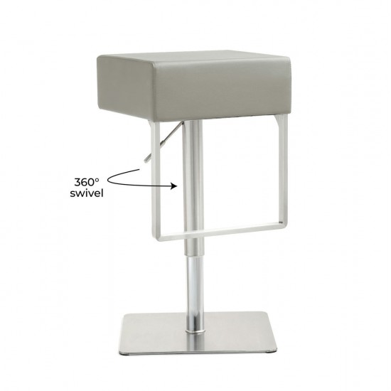 TOV Furniture Seville Light Grey Adjustable Barstool