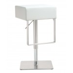 TOV Furniture Seville White Stainless Adjustable Barstool