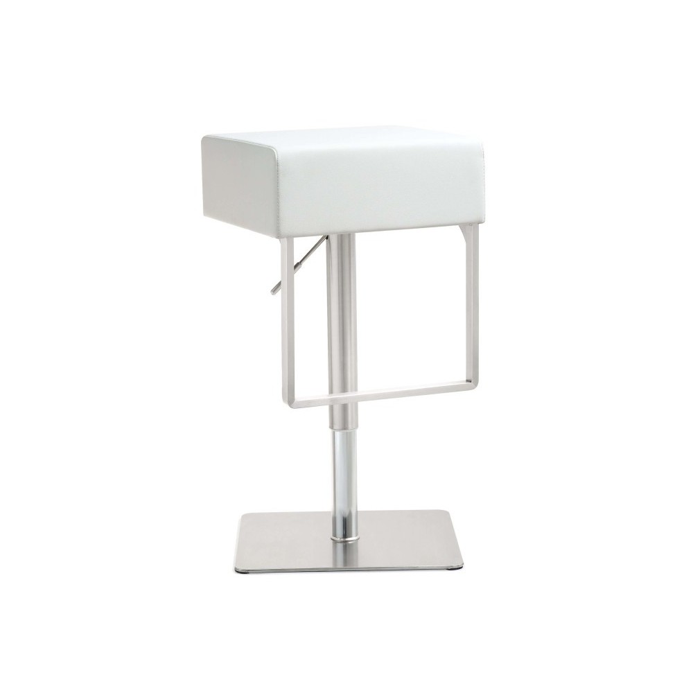 TOV Furniture Seville White Stainless Adjustable Barstool