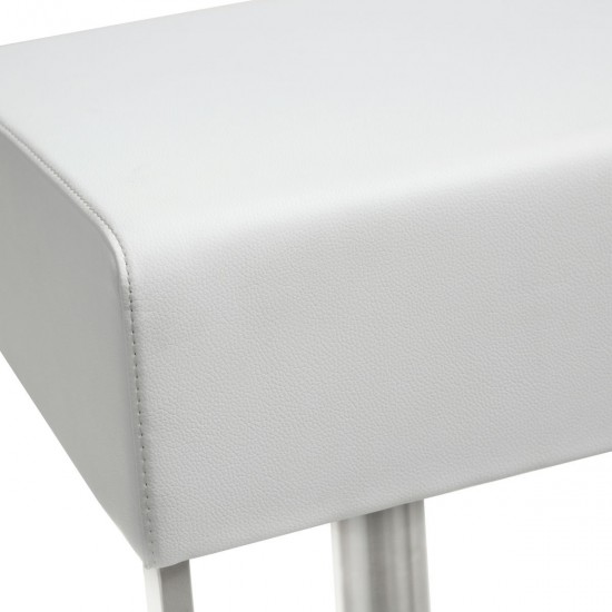 TOV Furniture Seville White Stainless Adjustable Barstool