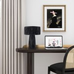 TOV Furniture Shelby Rafia Black Table Lamp