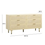 TOV Furniture Sierra Buttermilk 6 Drawer Dresser