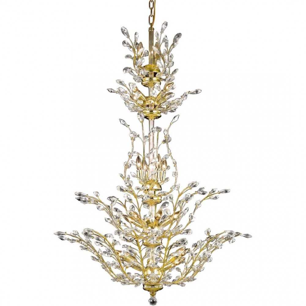 Elegant Lighting Orchid 25 Light Gold Chandelier Clear Royal Cut Crystal Elegant Lighting Orchid 25 Light Gold Chandelier Clear Royal Cut Crystal