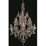 Elegant Lighting Verona 25 Light Golden Teak Chandelier Golden Teak (Smoky) Royal Cut Crystal