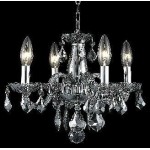 Elegant Lighting Rococo 4 Light Silver Shade Pendant Silver Shade (Grey) Royal Cut Crystal