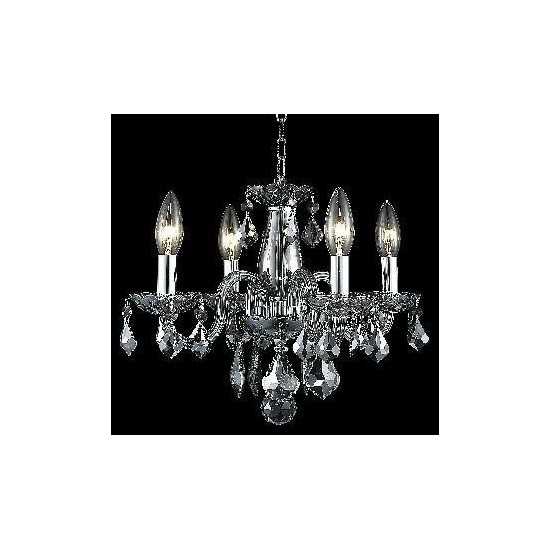 Elegant Lighting Rococo 4 Light Silver Shade Pendant Silver Shade (Grey) Royal Cut Crystal