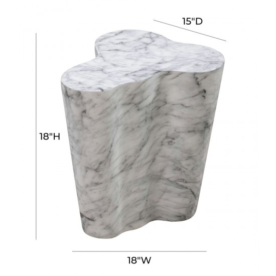 TOV Furniture Slab Marble Short Side Table