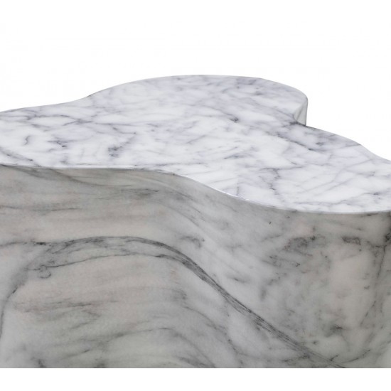 TOV Furniture Slab Marble Short Side Table