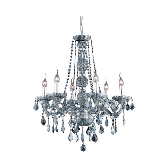 Elegant Lighting Verona 6 Light Silver Shade Chandelier Silver Shade (Grey) Swarovski Elements Crystal