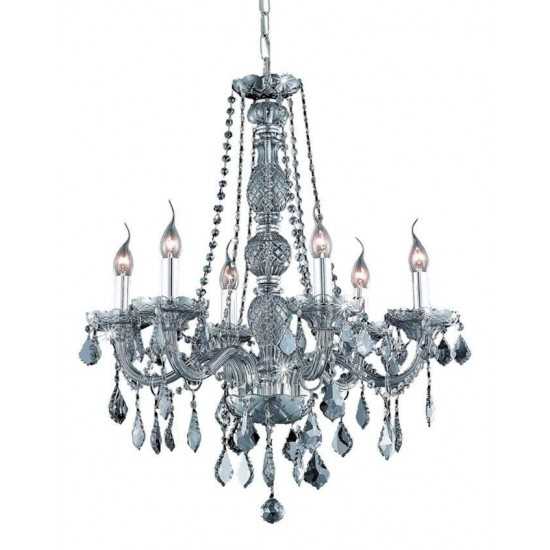 Elegant Lighting Verona 6 Light Silver Shade Chandelier Silver Shade (Grey) Swarovski Elements Crystal