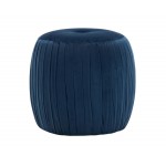 TOV Furniture Sommer Navy Velvet Ottoman