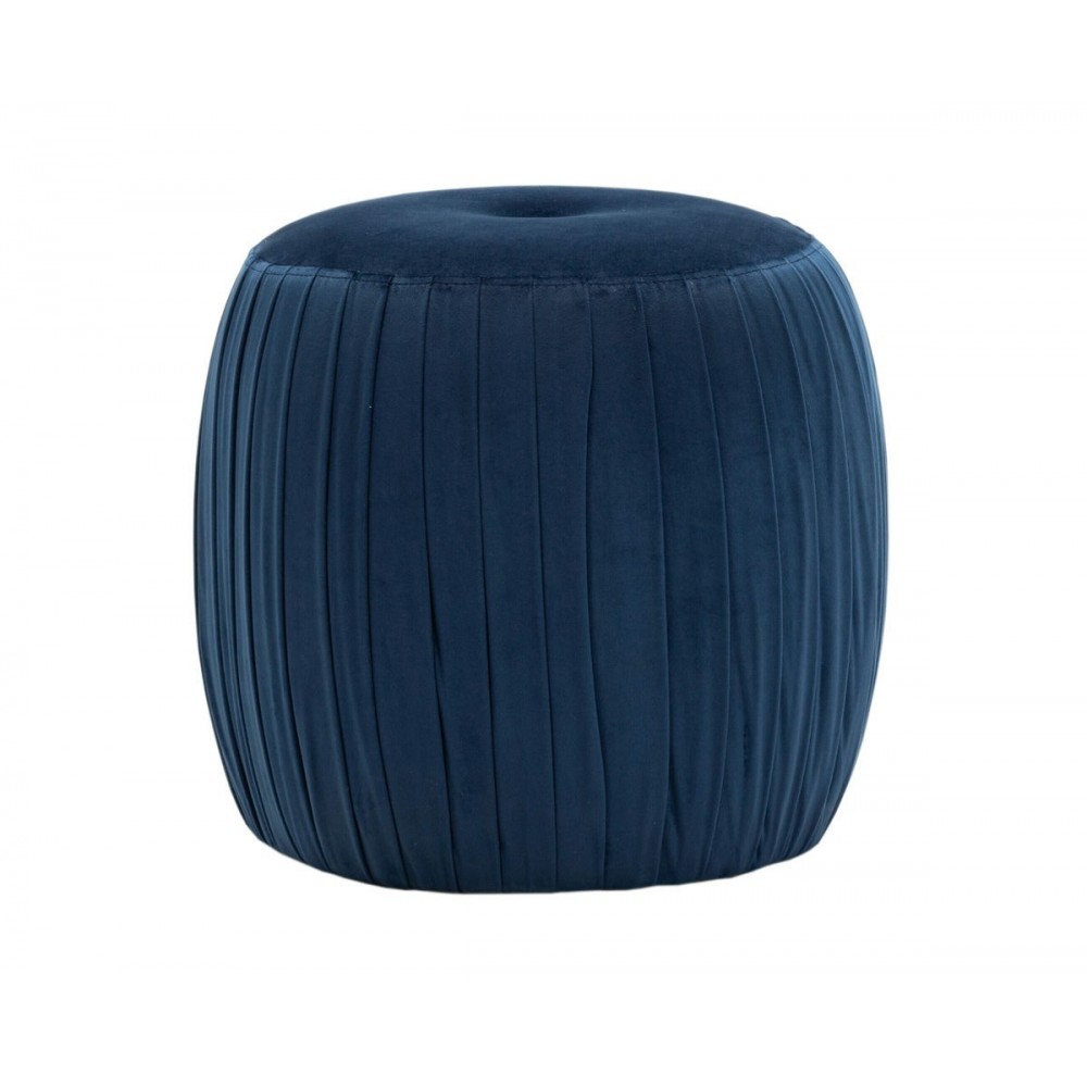 TOV Furniture Sommer Navy Velvet Ottoman