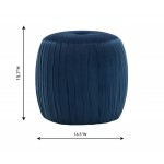 TOV Furniture Sommer Navy Velvet Ottoman