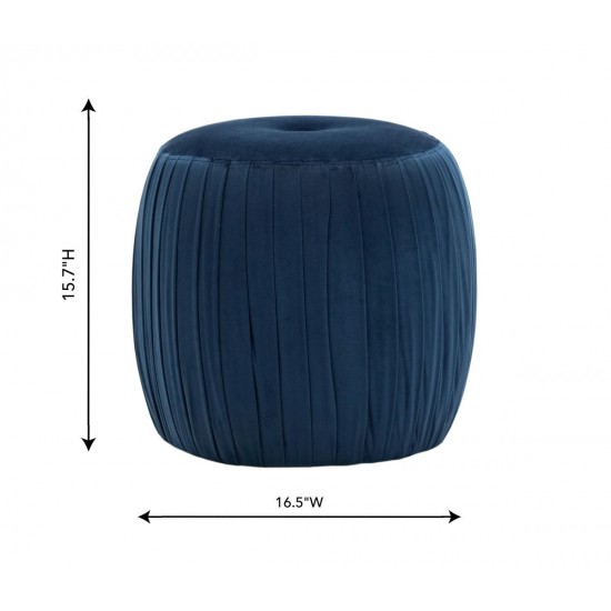 TOV Furniture Sommer Navy Velvet Ottoman