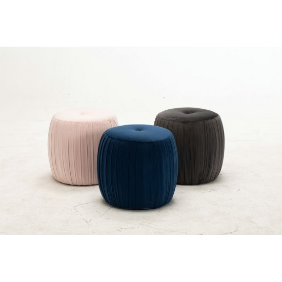 TOV Furniture Sommer Navy Velvet Ottoman