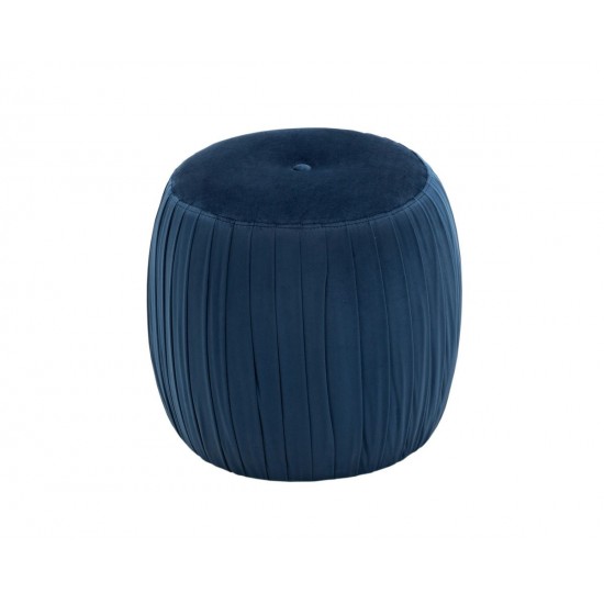 TOV Furniture Sommer Navy Velvet Ottoman