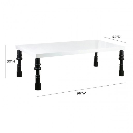TOV Furniture Spindle Gloss Lacquer Dining Table
