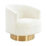 TOV Furniture Stella Cream Velvet Swivel Chair