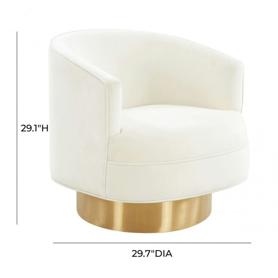 TOV Furniture Stella Cream Velvet Swivel Chair