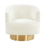 TOV Furniture Stella Cream Velvet Swivel Chair