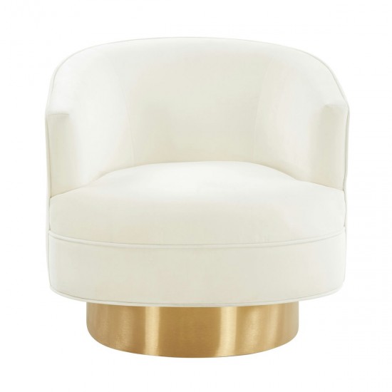 TOV Furniture Stella Cream Velvet Swivel Chair