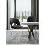 TOV Furniture Swell Dark Grey Velvet Chair