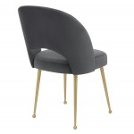 TOV Furniture Swell Dark Grey Velvet Chair