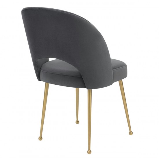 TOV Furniture Swell Dark Grey Velvet Chair