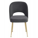 TOV Furniture Swell Dark Grey Velvet Chair