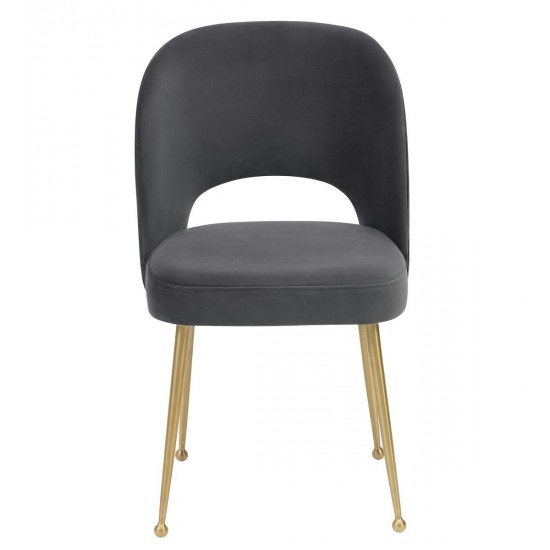 TOV Furniture Swell Dark Grey Velvet Chair