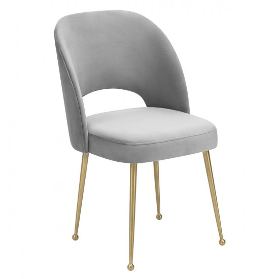 TOV Furniture Swell Light Grey Velvet Chair