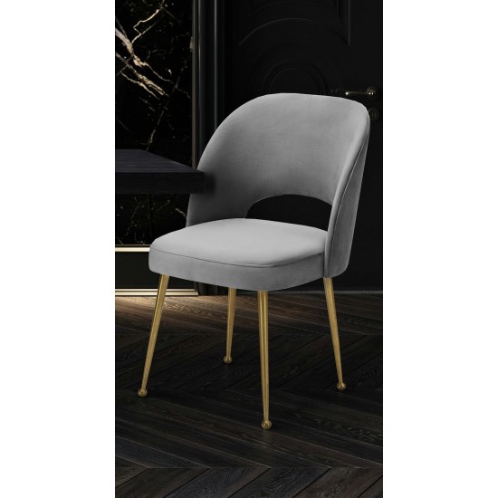 TOV Furniture Swell Light Grey Velvet Chair