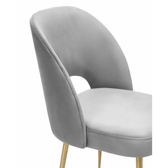 TOV Furniture Swell Light Grey Velvet Chair