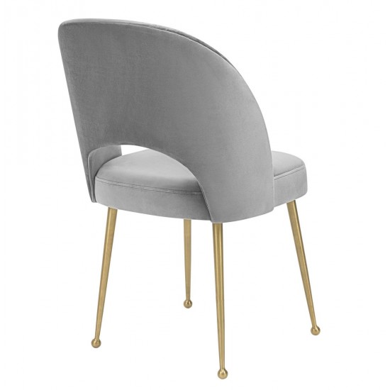 TOV Furniture Swell Light Grey Velvet Chair