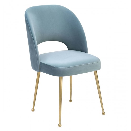 TOV Furniture Swell Sea Blue Velvet Chair