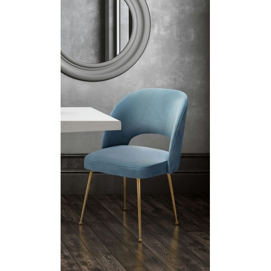 TOV Furniture Swell Sea Blue Velvet Chair