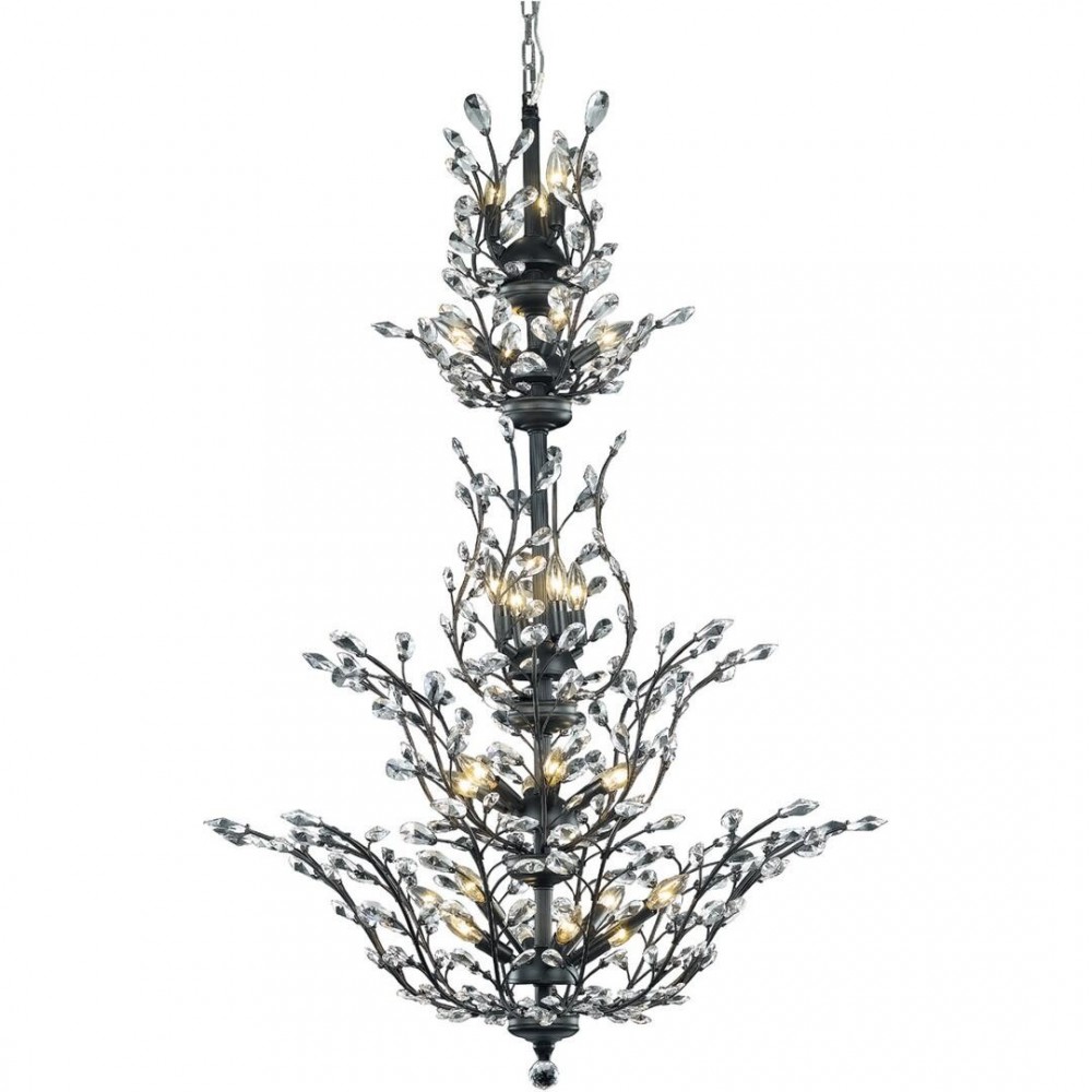 Elegant Lighting Orchid 25 Light Dark Bronze Chandelier Clear Elegant Cut Crystal