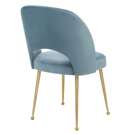 TOV Furniture Swell Sea Blue Velvet Chair