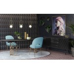 TOV Furniture Swell Sea Blue Velvet Chair