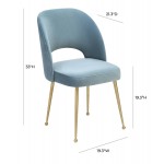 TOV Furniture Swell Sea Blue Velvet Chair