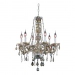 Elegant Lighting Verona 6 Light Golden Teak Chandelier Golden Teak (Smoky) Swarovski Elements Crystal