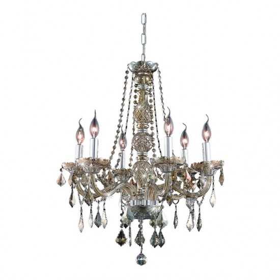 Elegant Lighting Verona 6 Light Golden Teak Chandelier Golden Teak (Smoky) Swarovski Elements Crystal