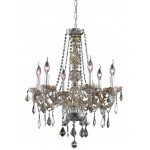 Elegant Lighting Verona 6 Light Golden Teak Chandelier Golden Teak (Smoky) Swarovski Elements Crystal