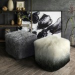 TOV Furniture Tibetan Sheep Grey Pouf