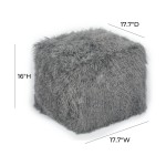 TOV Furniture Tibetan Sheep Grey Pouf