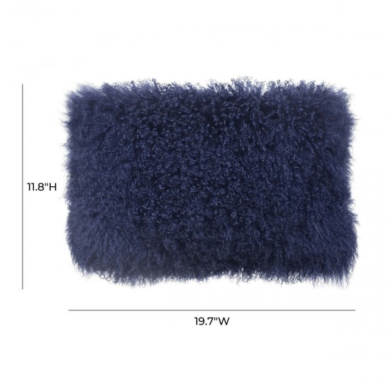 TOV Furniture Tibetan Sheep Long Blue Pillow